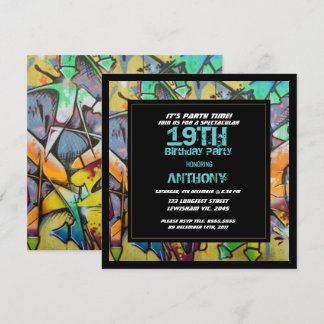 Graffiti Letters  Birthday Invitation