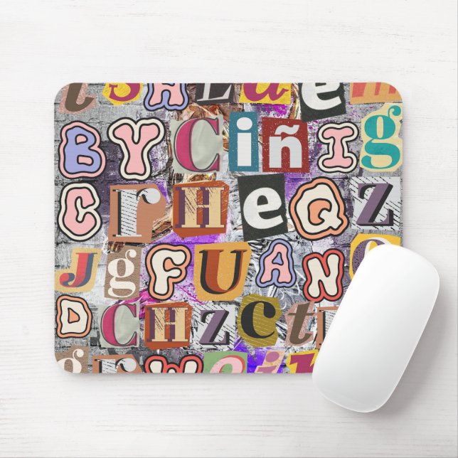 Graffiti letters Street style Artsy Fun design Mouse Mat (With Mouse)