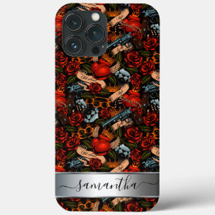 Graffiti Love hearts and Guns urban Monogram  iPhone 13 Pro Max Case