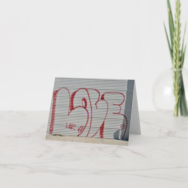 Graffiti Love, Peace, Valentine  Holiday Card (Front)