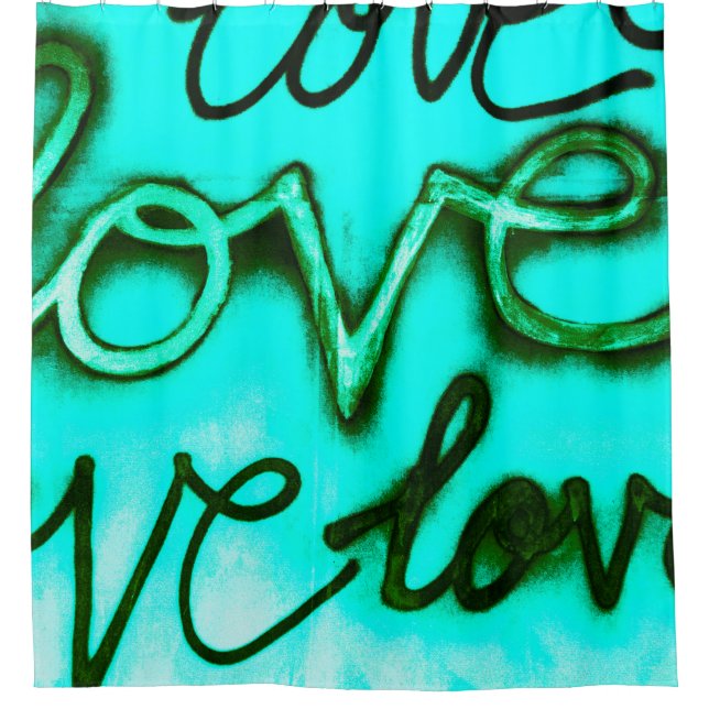 Graffiti Love Shower Curtain (Front)