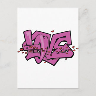 Graffiti love tag postcard