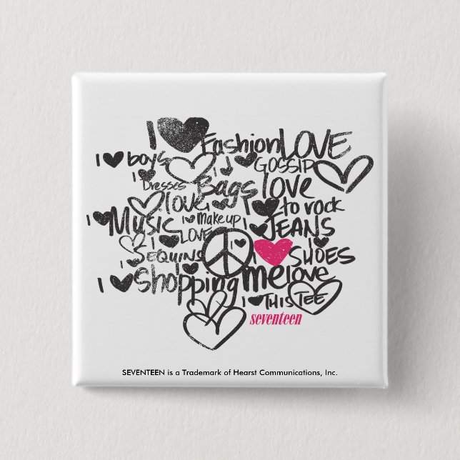 Graffiti Magenta 15 Cm Square Badge (Front)