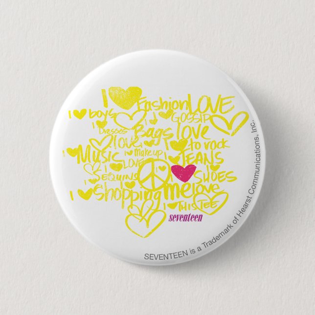 Graffiti Magenta/Yellow 6 Cm Round Badge (Front)
