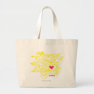 Graffiti Magenta/Yellow Large Tote Bag