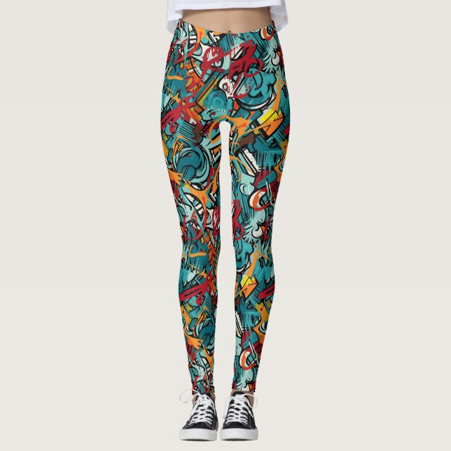 Graffiti Magic Yoga Pants (Front)
