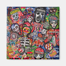 Graffiti Misfits Magnet by Ray Dust