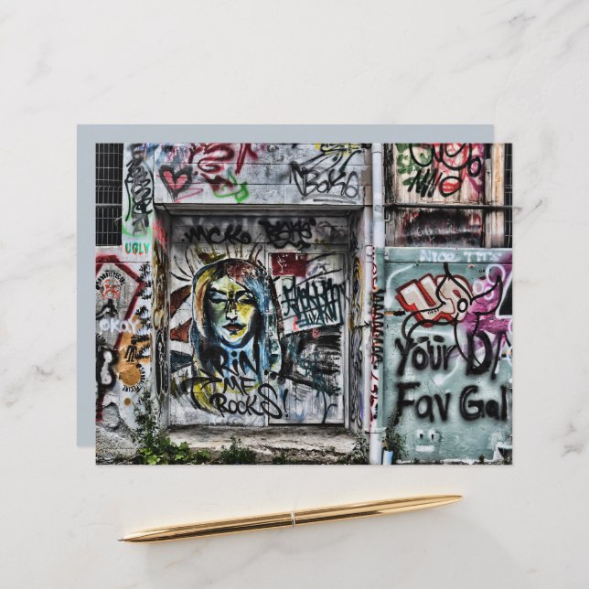 Graffiti Modern Cool Urban Street Art (Front/Back In Situ)