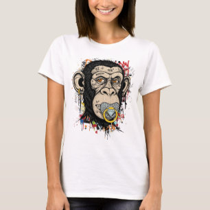 Graffiti Monkey Face Art – Abstract Street Style  T-Shirt