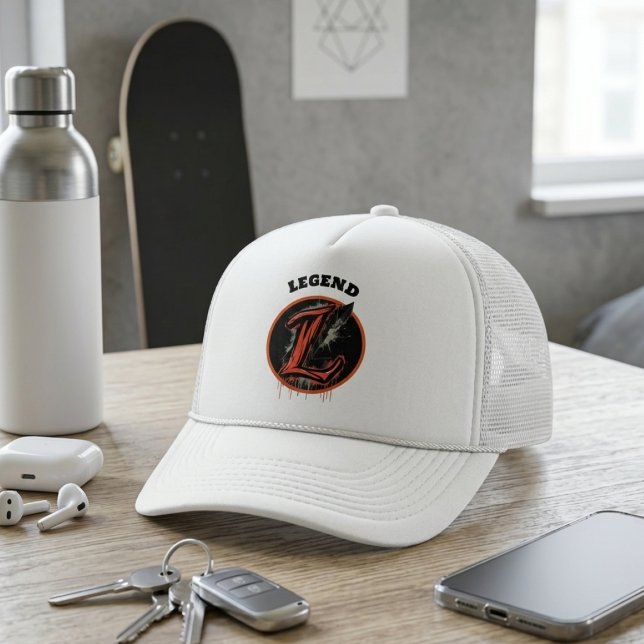 Graffiti Monogram Letter "L" Customisable Trucker Hat (Creator Uploaded)