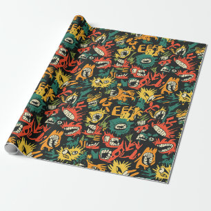 Graffiti Monster Eek Black Halloween (2) Wrapping Paper