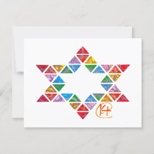 Graffiti Mosaic Jewish Star Art Postcard