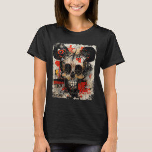 Graffiti Mouse Head Biker Skull Tattoo Horror Skul T-Shirt