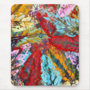  graffiti Mural Urban street art abstract leaves Mouse Mat