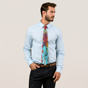graffiti Mural Urban street art abstract leaves Tie