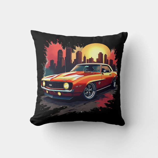 Graffiti Muscle Car Cushion (Front)