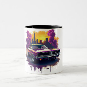 Graffiti Muscle Car Two-Tone Coffee Mug