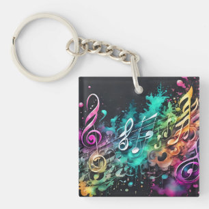 graffiti music key ring