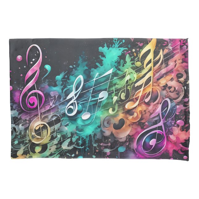 graffiti music pillowcase (Front)