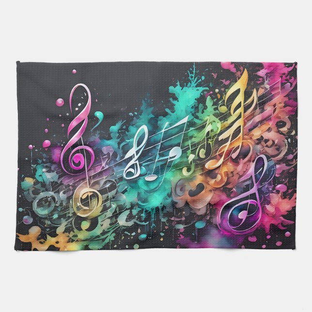 graffiti music tea towel (Horizontal)