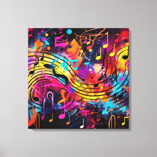 Graffiti Musical Notes Canvas Art