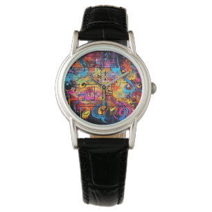 Graffiti Musical Notes Watch