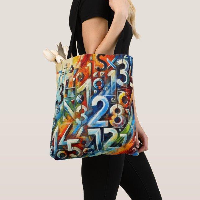 Graffiti Numbers Tote Bag (Close Up)