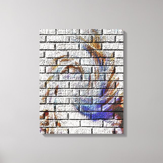 GRAFFITI ON A BRICK WALL CANVAS PRINT (Front)