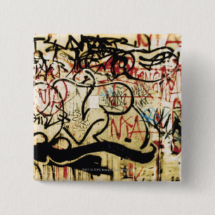 Graffiti on a wall 15 cm square badge
