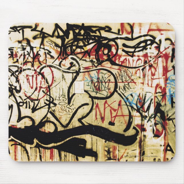 Graffiti on a wall mouse mat (Front)
