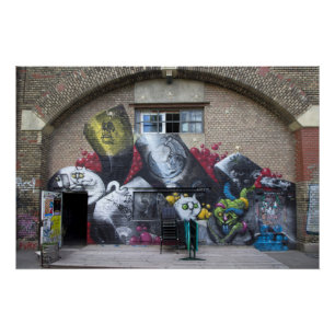 Graffiti On Stadtbahnbogen, Wien Österreich Poster