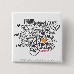 Graffiti Orange 15 Cm Square Badge