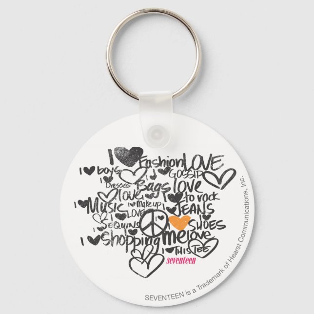 Graffiti Orange Key Ring (Front)