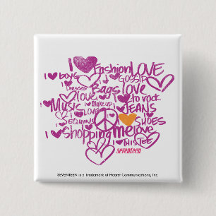 Graffiti Orange/Purple 15 Cm Square Badge