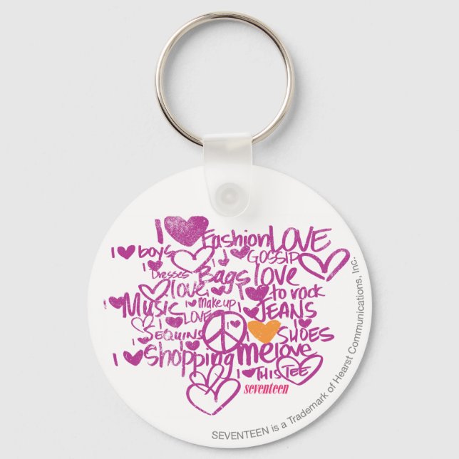 Graffiti Orange/Purple Key Ring (Front)