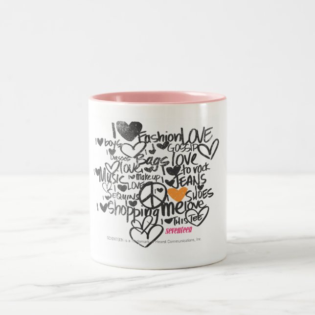Graffiti Orange Two-Tone Coffee Mug (Center)