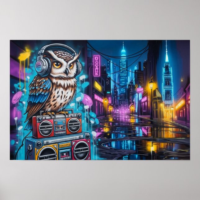 Graffiti Owl Groove Poster (Front)
