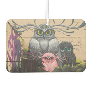 Graffiti Owls Car Air Freshener