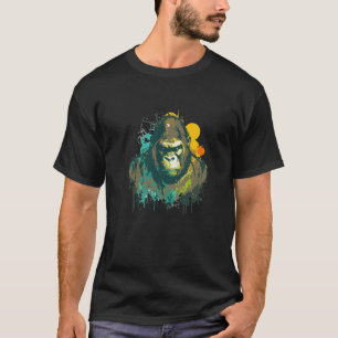 Graffiti Paint Gorilla Ape Creative Art Drawing T-Shirt