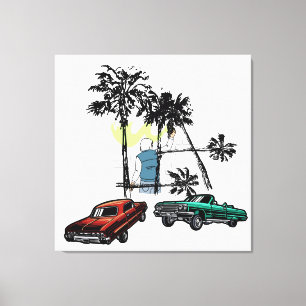 Graffiti Palms Low Rider Canvas Print