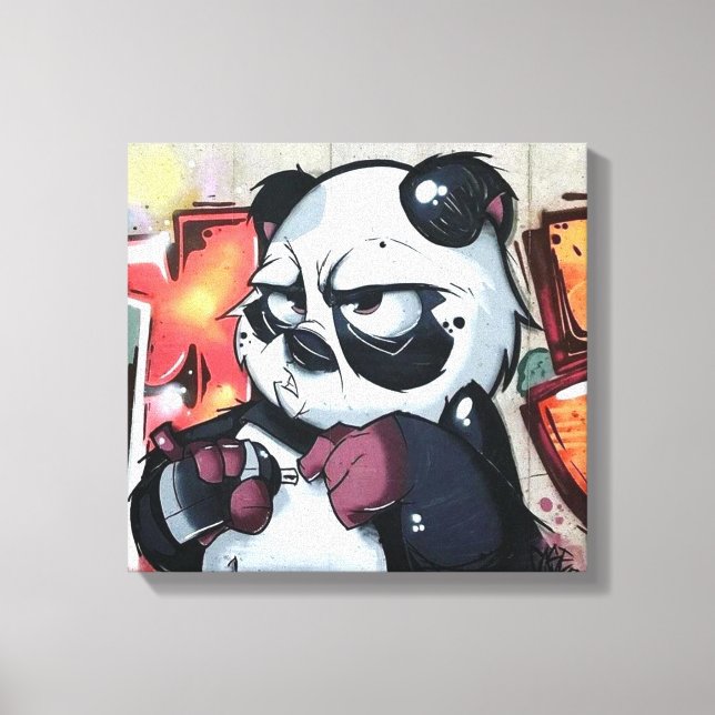 Graffiti Panda Bear Canvas Print (Front)