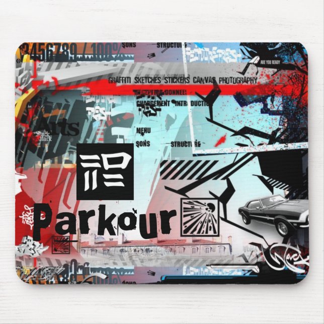 graffiti Parkour Mouse Mat (Front)