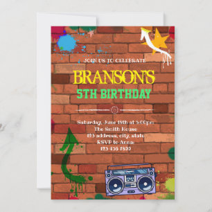 Graffiti party invitation