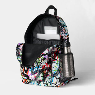 Graffiti Pattern  Printed Backpack