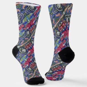 graffiti pattern socks