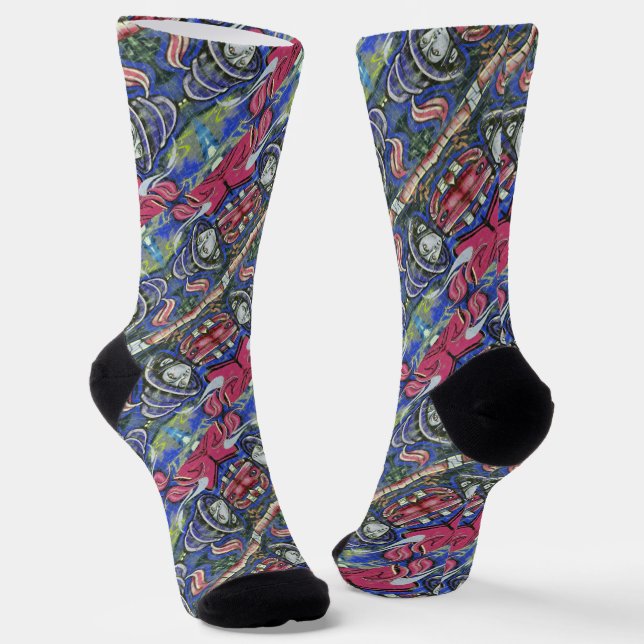 graffiti pattern socks (Angled)