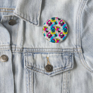 Graffiti Pattern with Neon Colors and Urban Grunge 6 Cm Round Badge