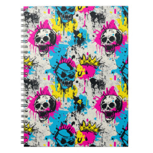 Graffiti Pattern with Neon Colors and Urban Grunge Notebook