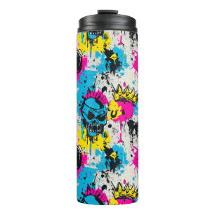 Graffiti Pattern with Neon Colors and Urban Grunge Thermal Tumbler