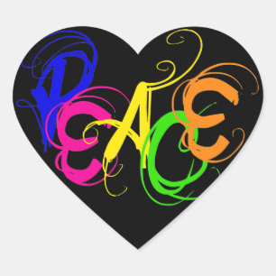 Graffiti Peace Heart Sticker